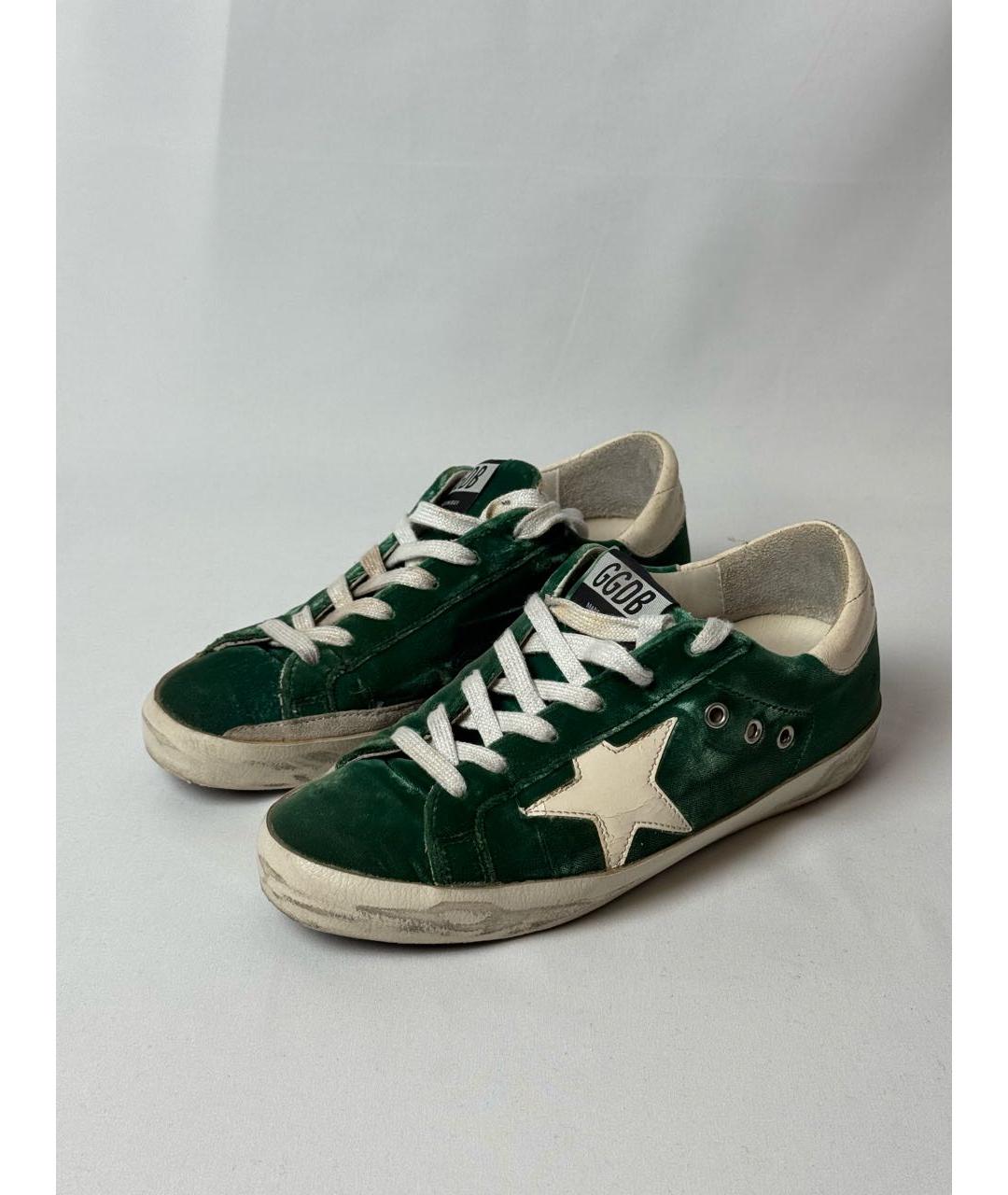 GOLDEN GOOSE DELUXE BRAND Зеленые бархатные кеды, фото 6