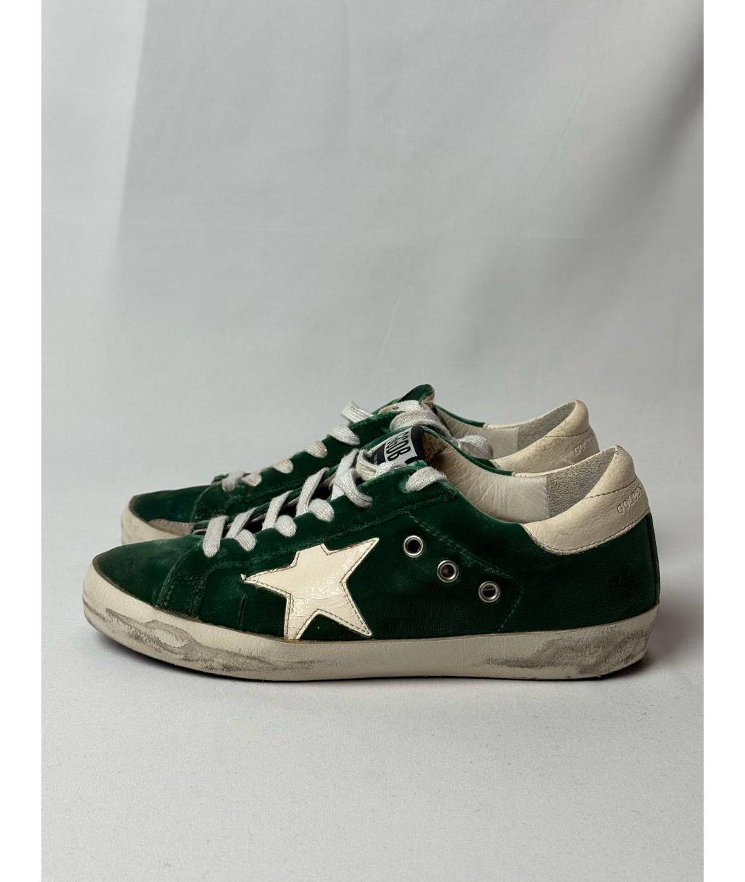 GOLDEN GOOSE DELUXE BRAND Зеленые бархатные кеды, фото 5
