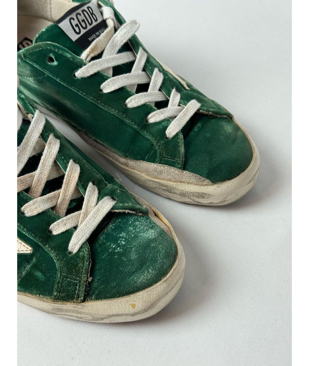 GOLDEN GOOSE DELUXE BRAND Зеленые бархатные кеды, фото 4