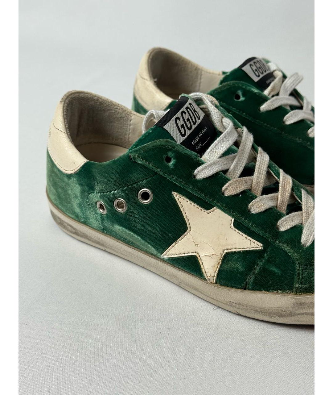 GOLDEN GOOSE DELUXE BRAND Зеленые бархатные кеды, фото 3