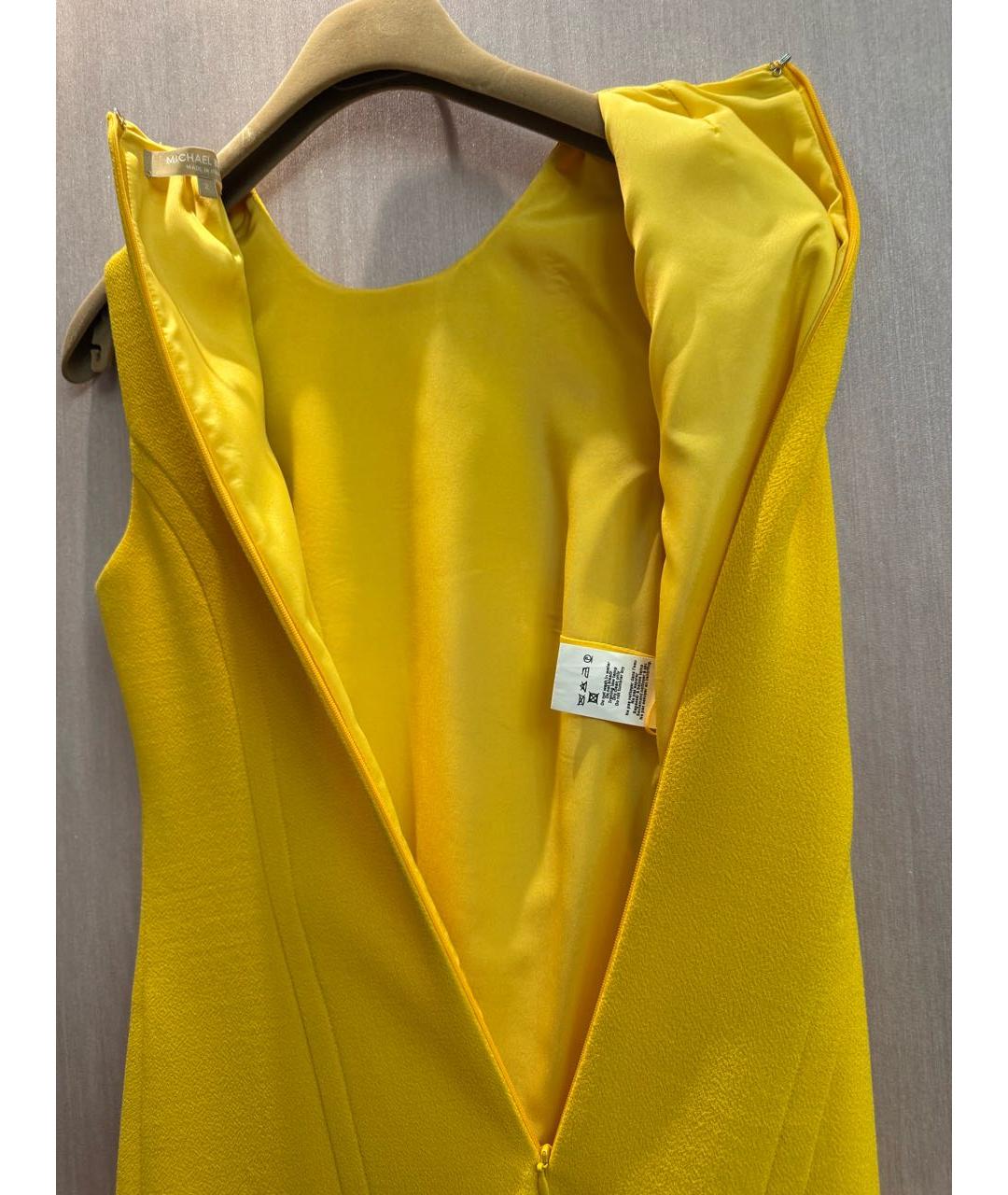 MICHAEL KORS Желтое вискозное повседневное платье, фото 4