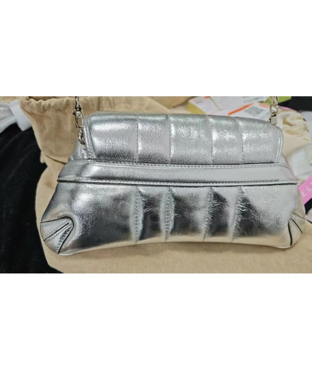 GUCCI Серебряная кожаная сумка через плечо, фото 6