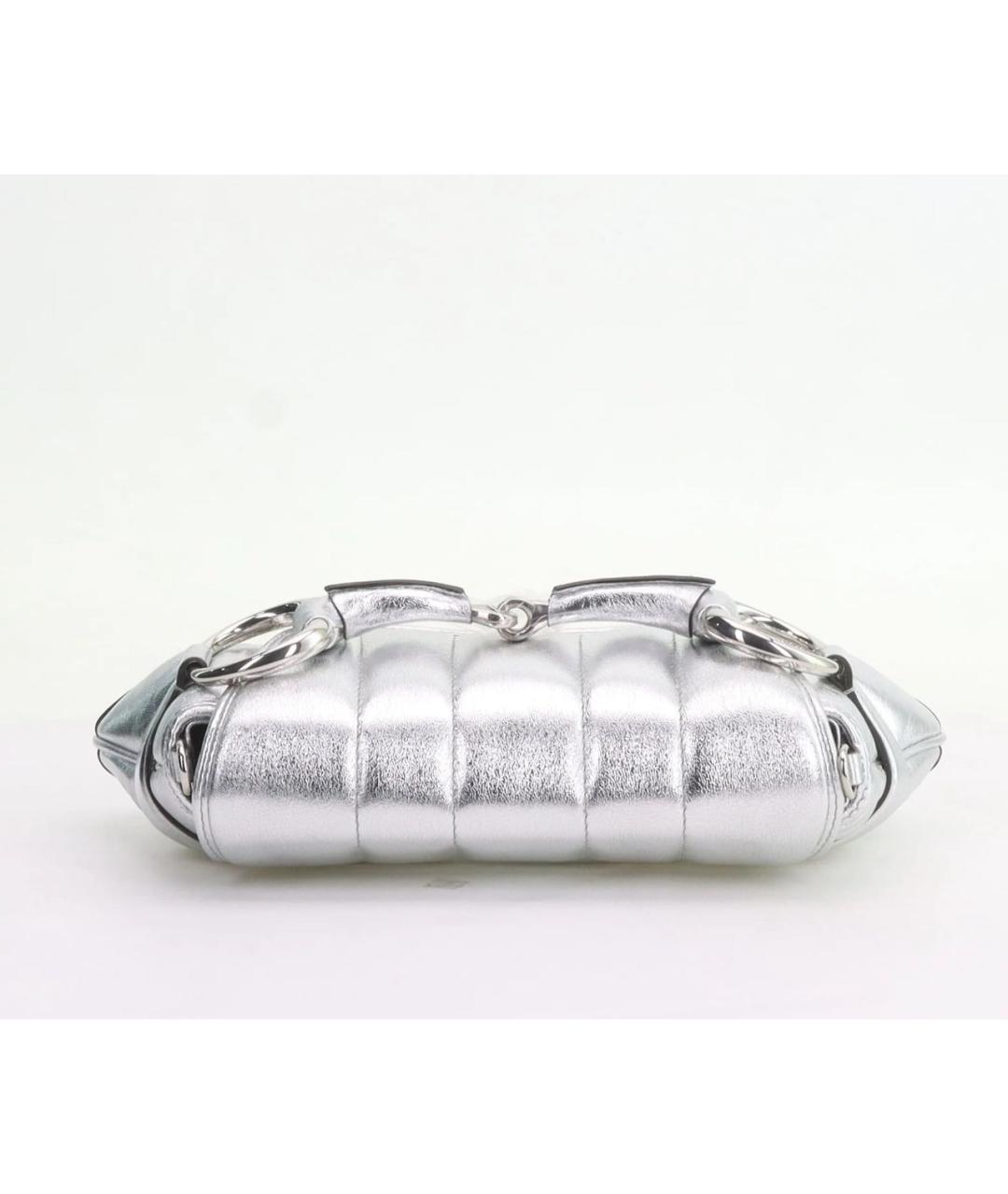 GUCCI Серебряная кожаная сумка через плечо, фото 5