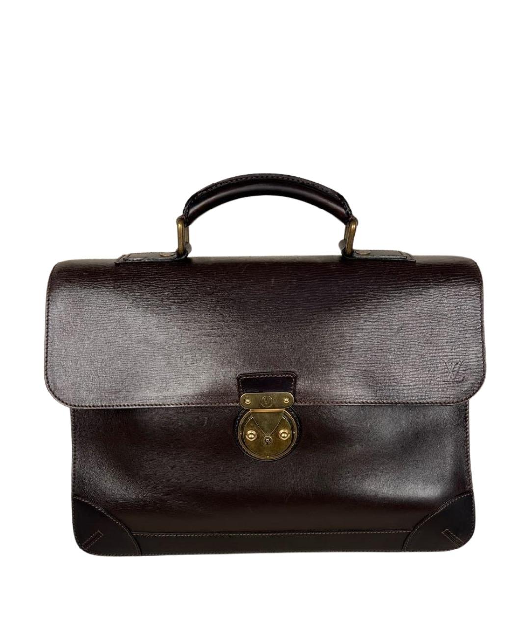 LOUIS VUITTON Коричневый кожаный портфель, фото 1