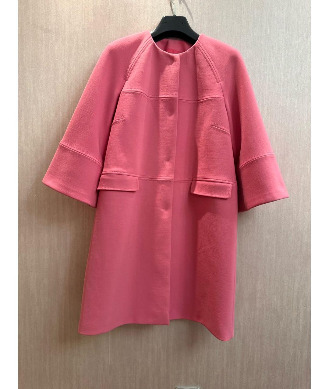 RED VALENTINO Розовое ацетатное пальто, фото 3