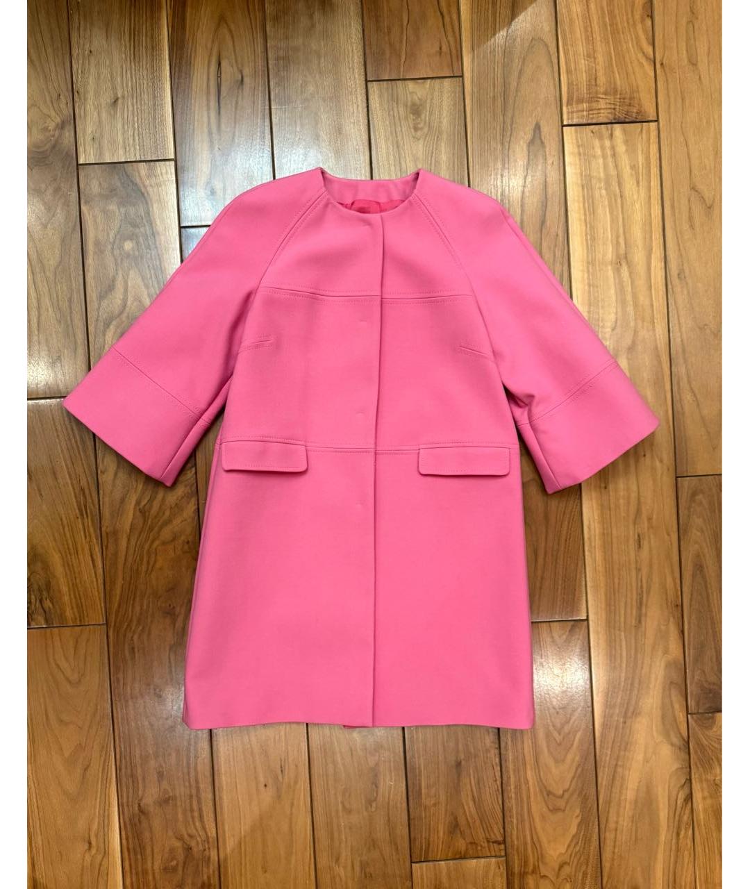 RED VALENTINO Розовое ацетатное пальто, фото 8