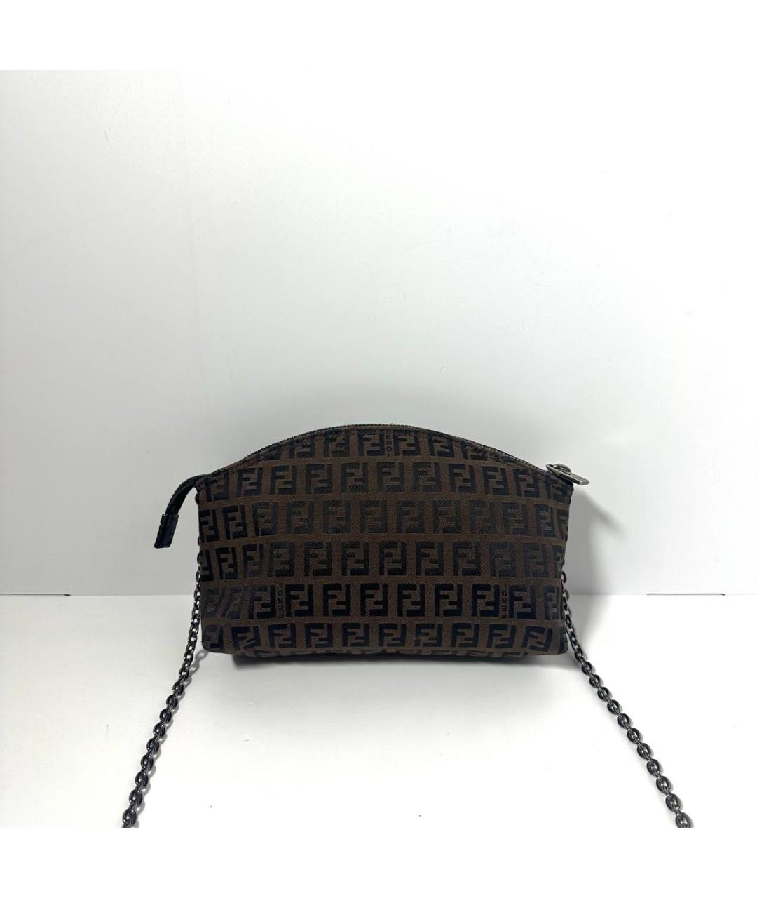 FENDI Коричневая сумка с короткими ручками, фото 5