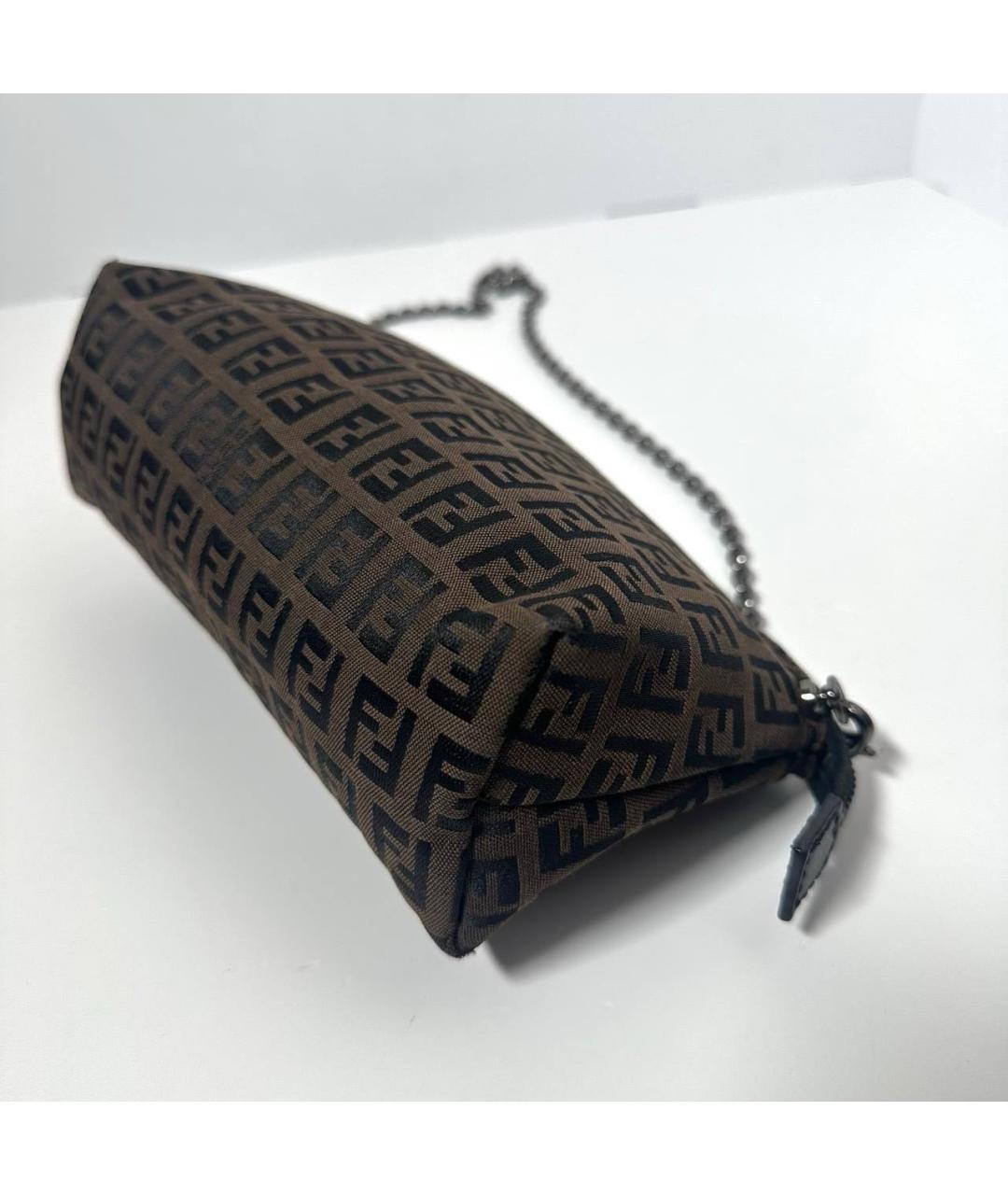 FENDI Коричневая сумка с короткими ручками, фото 3