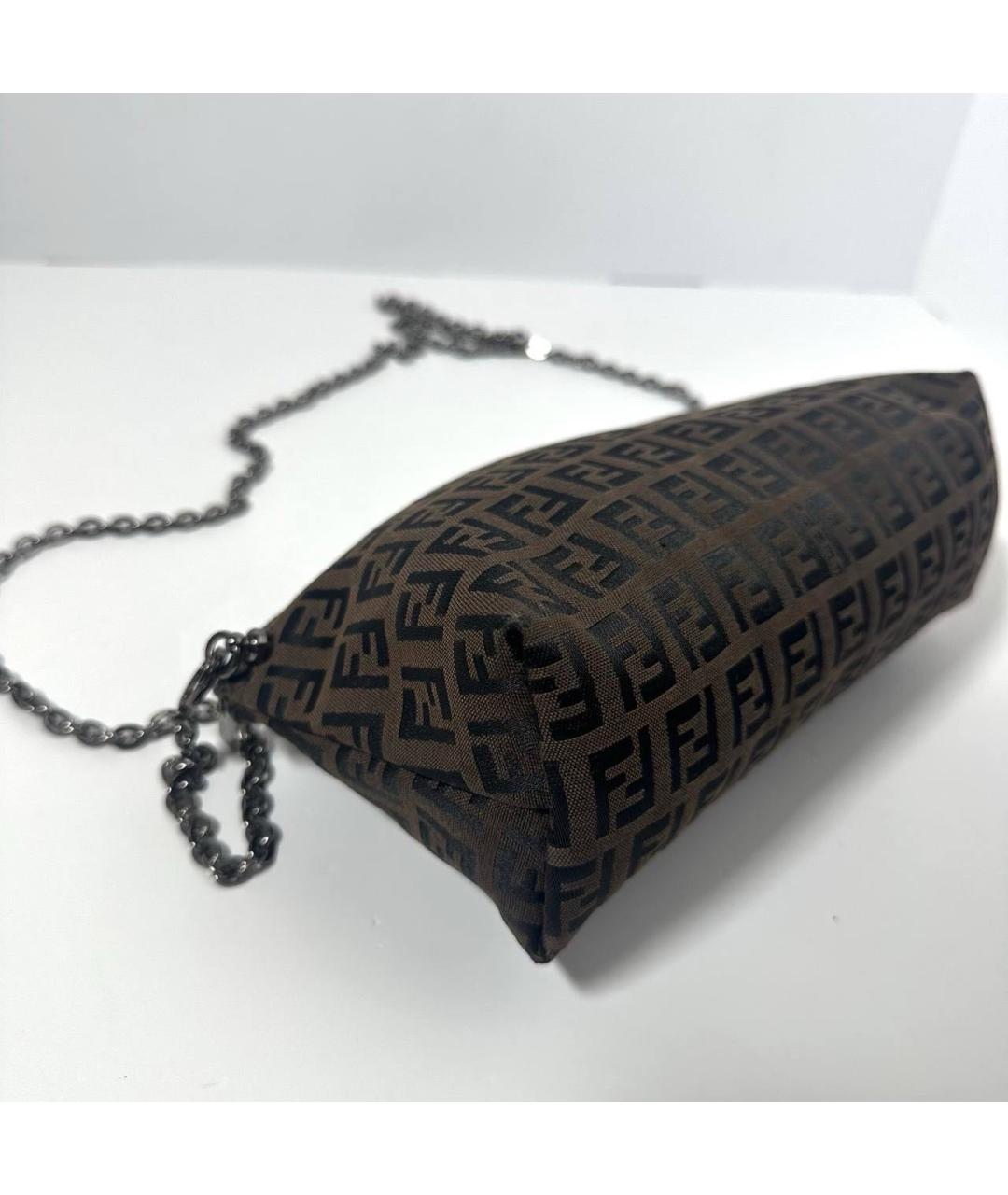 FENDI Коричневая сумка с короткими ручками, фото 4