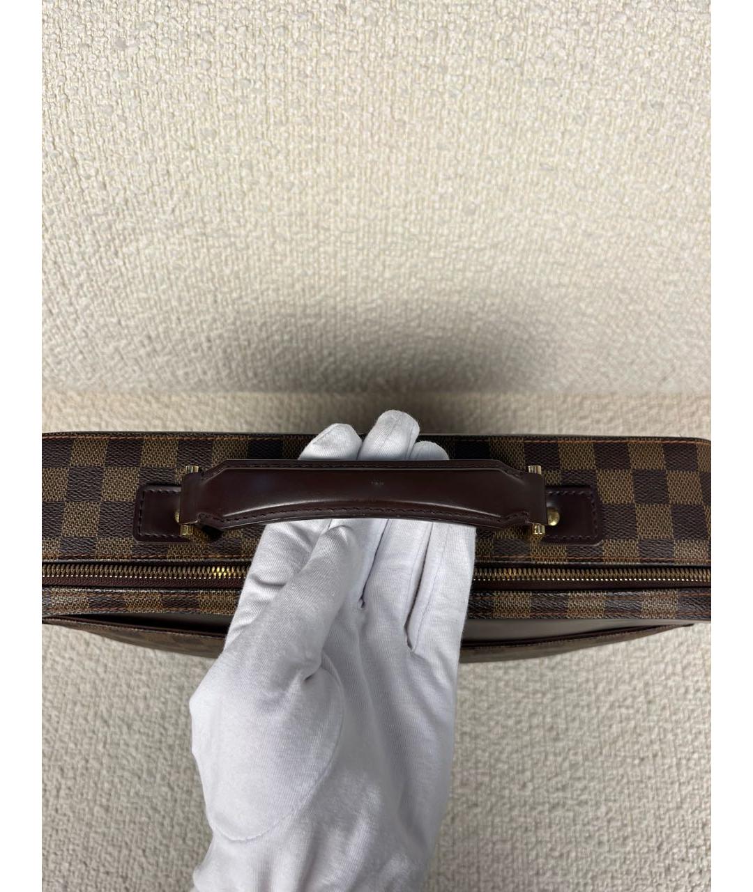 LOUIS VUITTON Коричневый кожаный портфель, фото 8