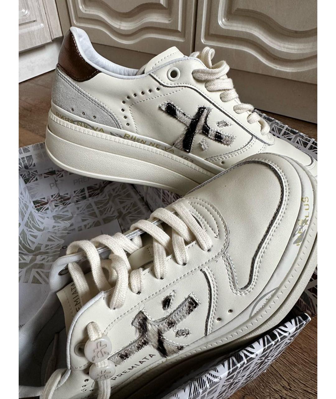 PREMIATA Белые кожаные кроссовки, фото 2