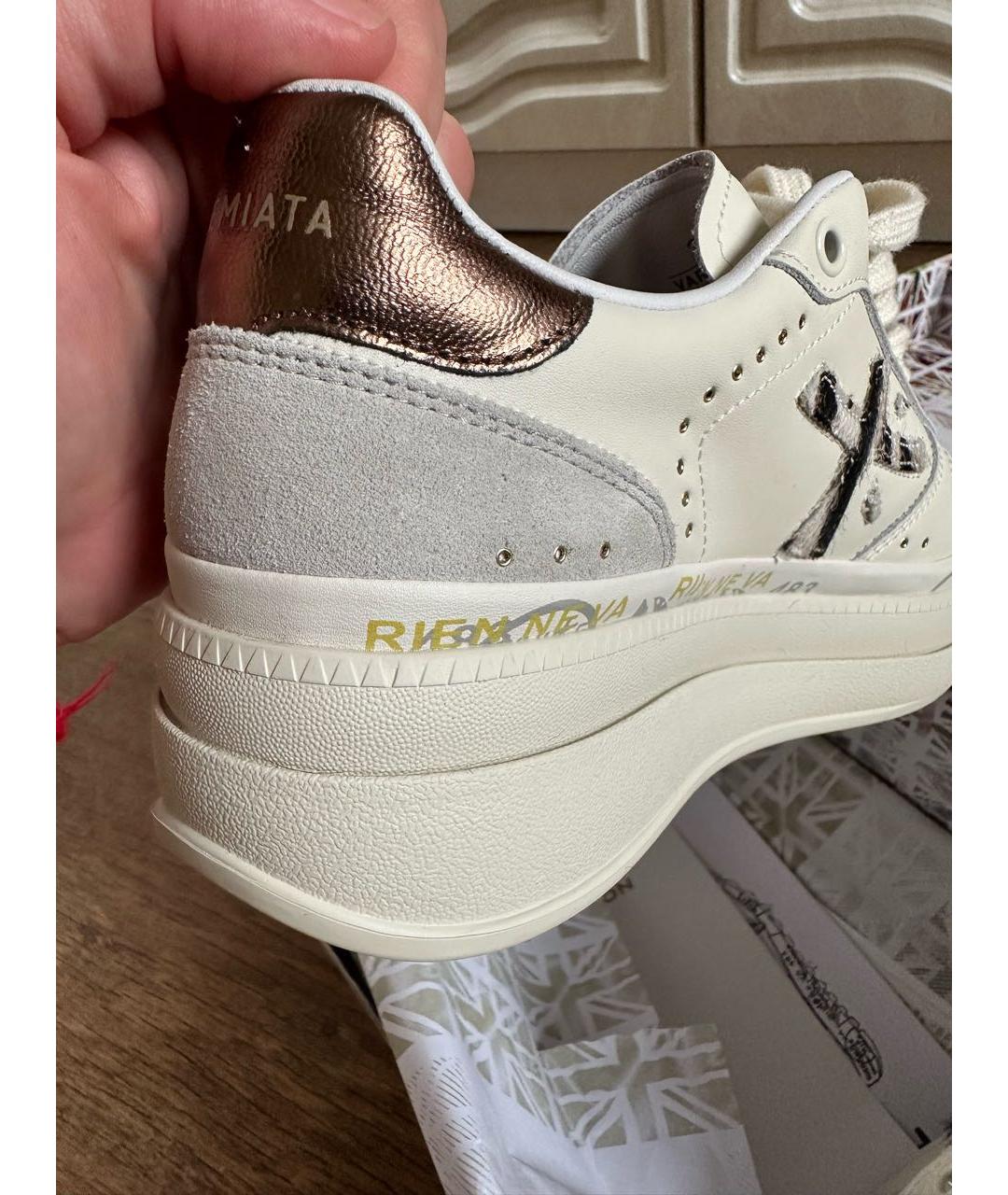 PREMIATA Белые кожаные кроссовки, фото 3