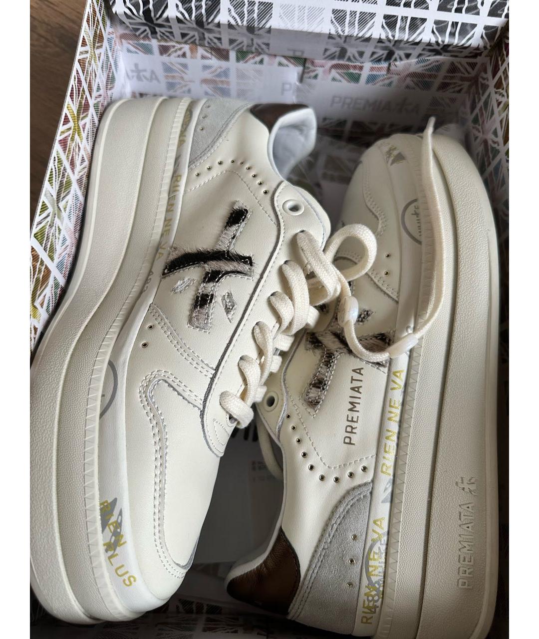 PREMIATA Белые кожаные кроссовки, фото 4