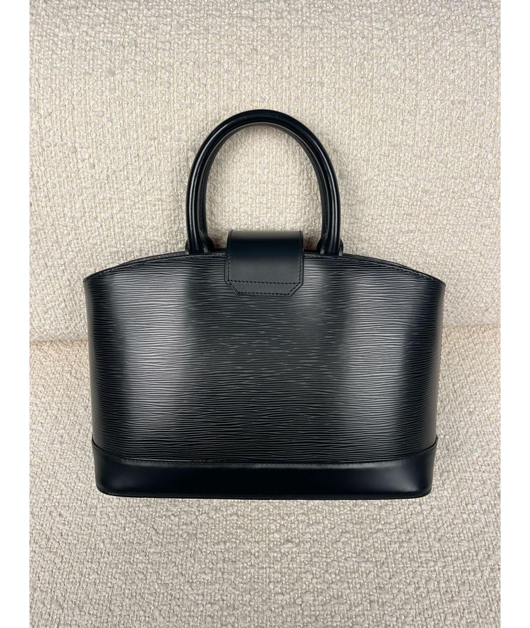 LOUIS VUITTON Черная кожаная сумка с короткими ручками, фото 3