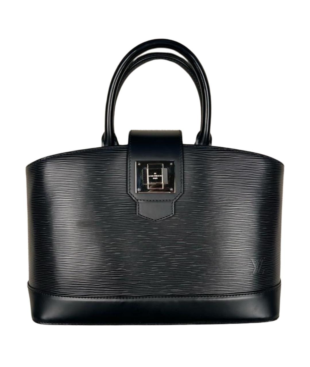 LOUIS VUITTON Черная кожаная сумка с короткими ручками, фото 1