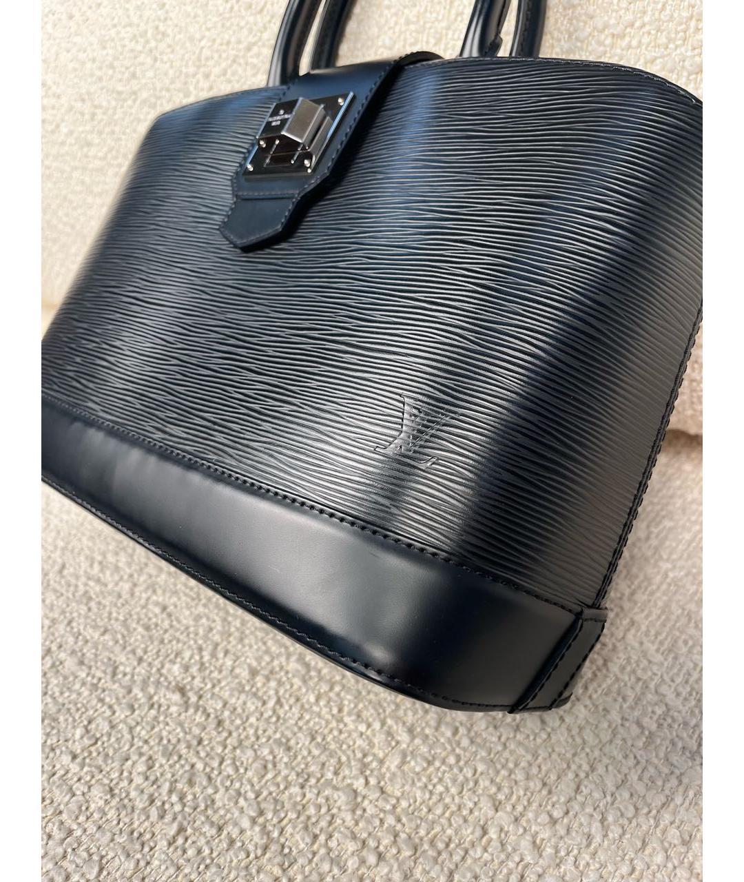 LOUIS VUITTON Черная кожаная сумка с короткими ручками, фото 8