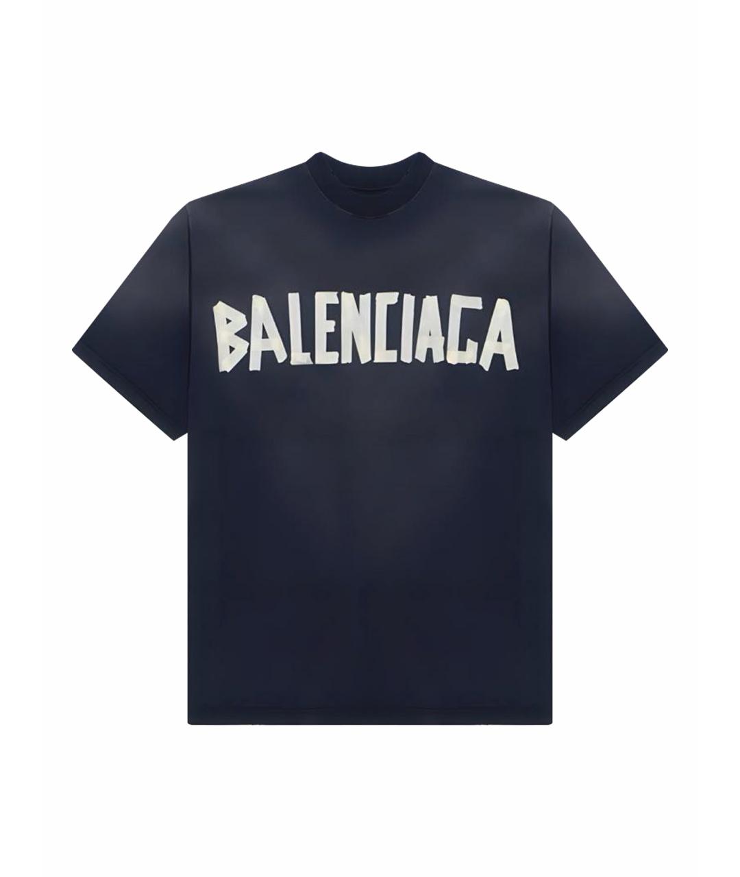 BALENCIAGA Антрацитовая хлопковая футболка, фото 1