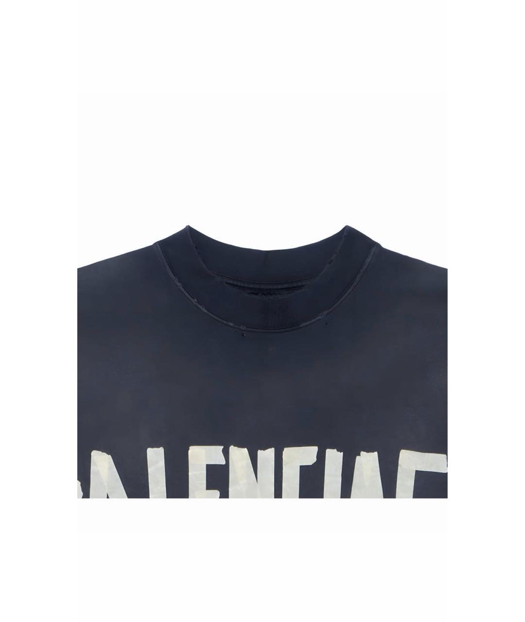 BALENCIAGA Антрацитовая хлопковая футболка, фото 3