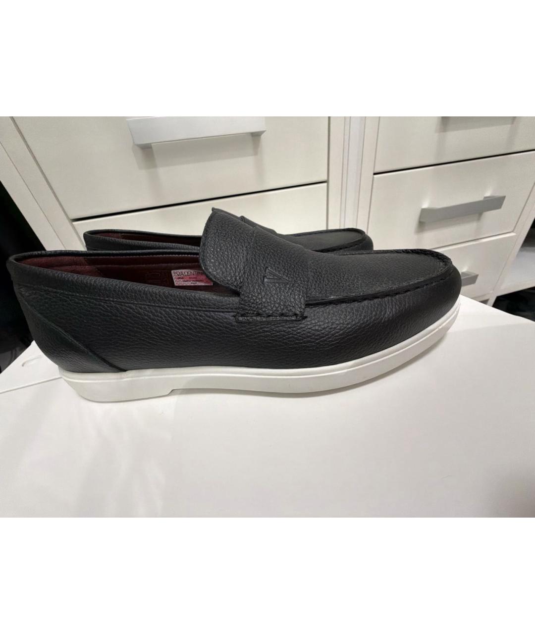 VALENTINO Черные кожаные лоферы, фото 4