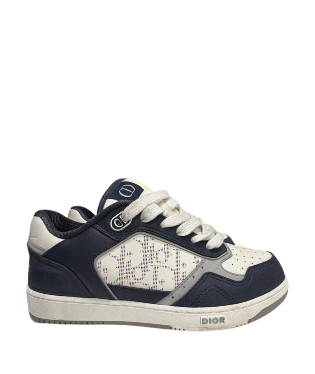 CHRISTIAN DIOR Темно-синие кожаные высокие кроссовки / кеды, фото 1