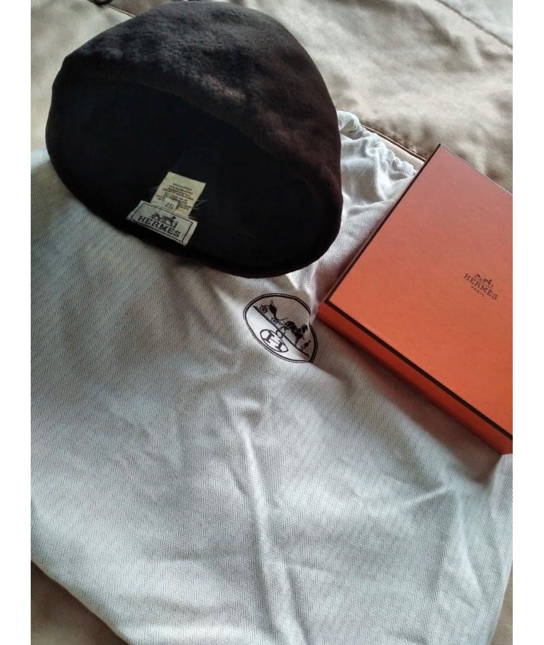 HERMES Коричневая шапка, фото 6