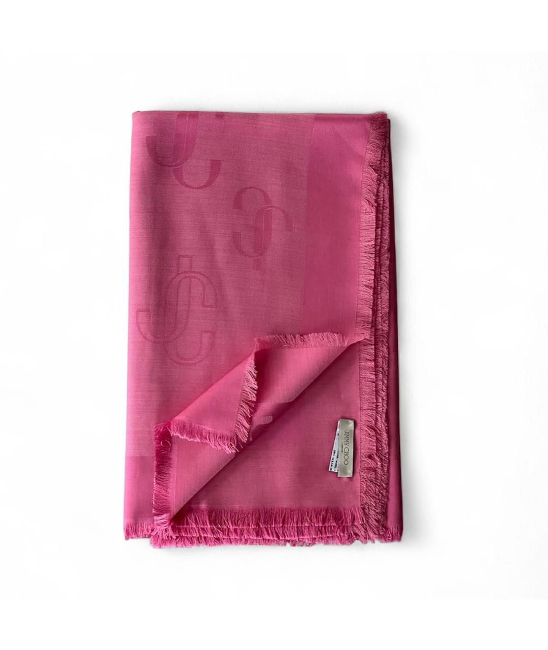 JIMMY CHOO Розовый шелковый платок, фото 1