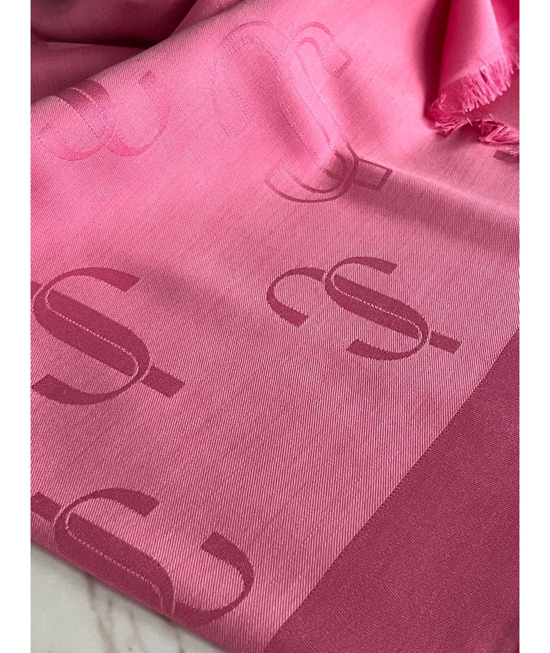 JIMMY CHOO Розовый шелковый платок, фото 5