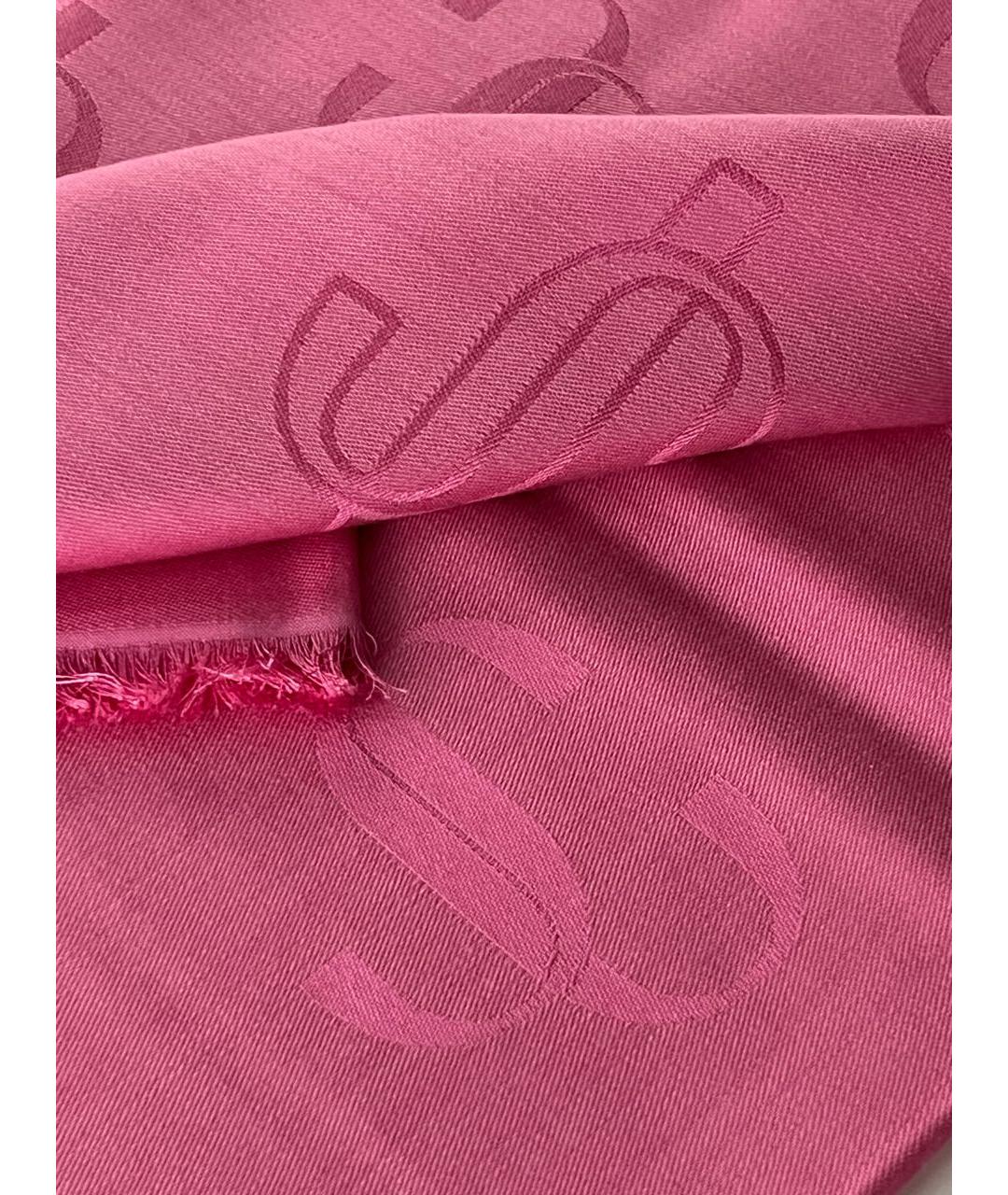 JIMMY CHOO Розовый шелковый платок, фото 4