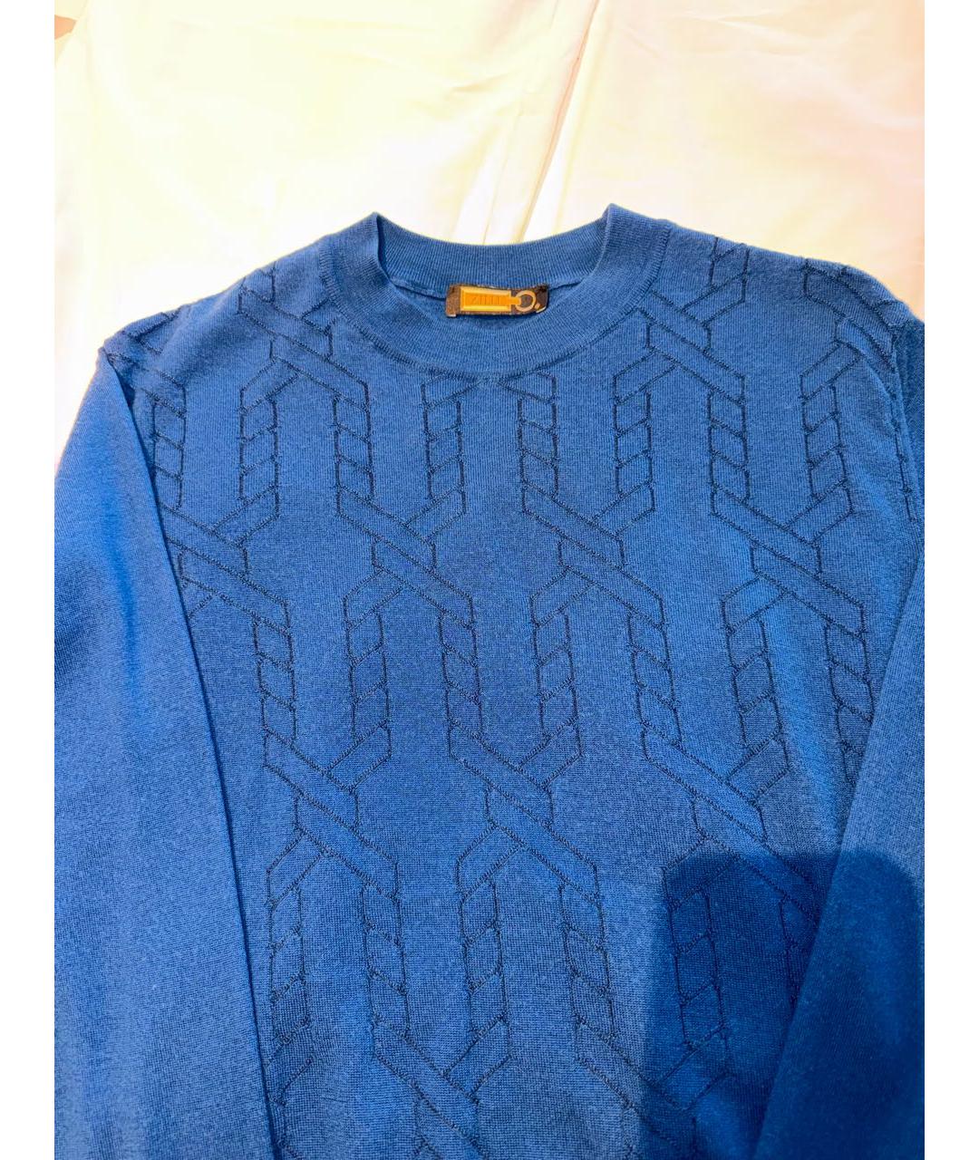 ZILLI Синий кашемировый джемпер / свитер, фото 3