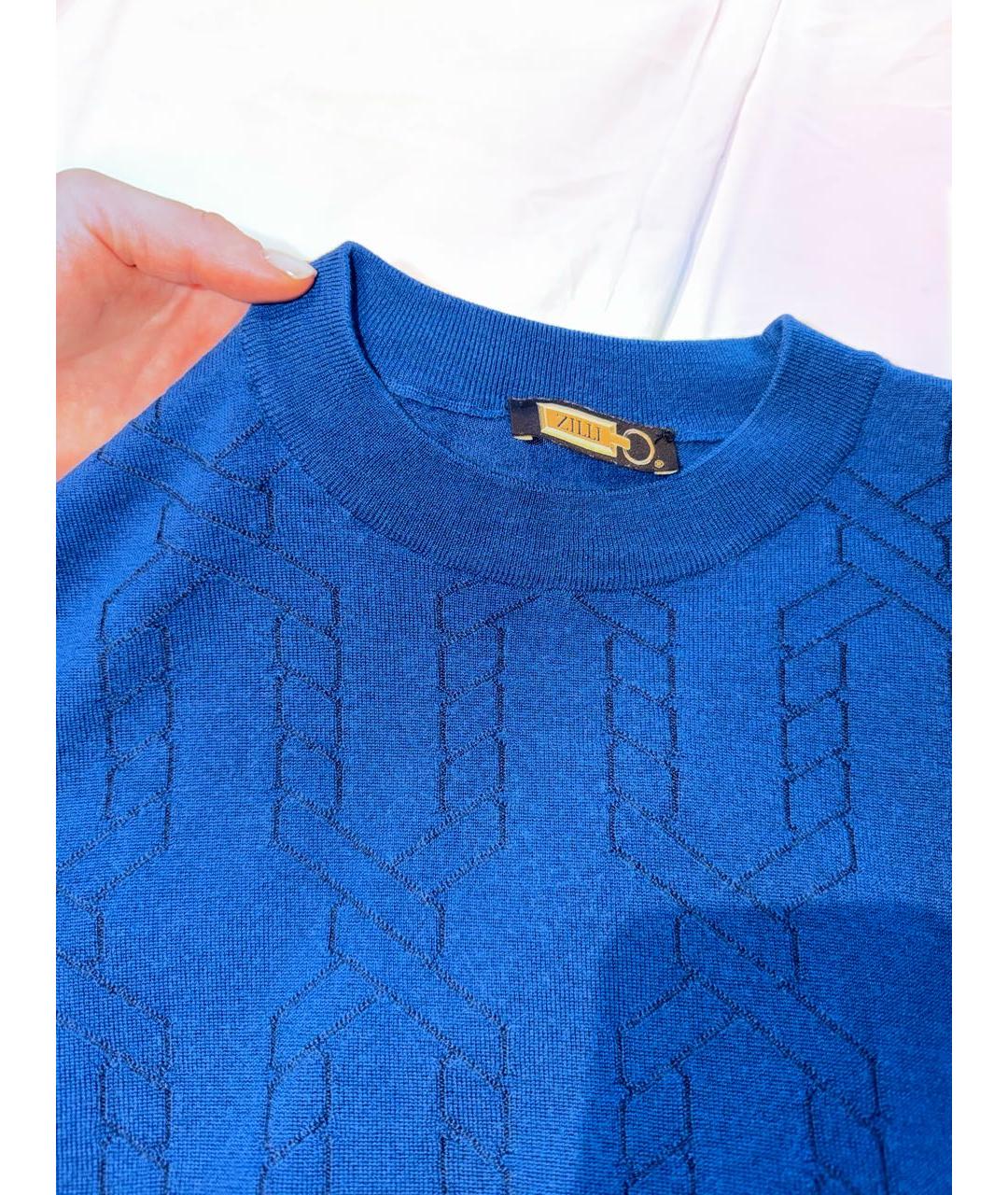 ZILLI Синий кашемировый джемпер / свитер, фото 4