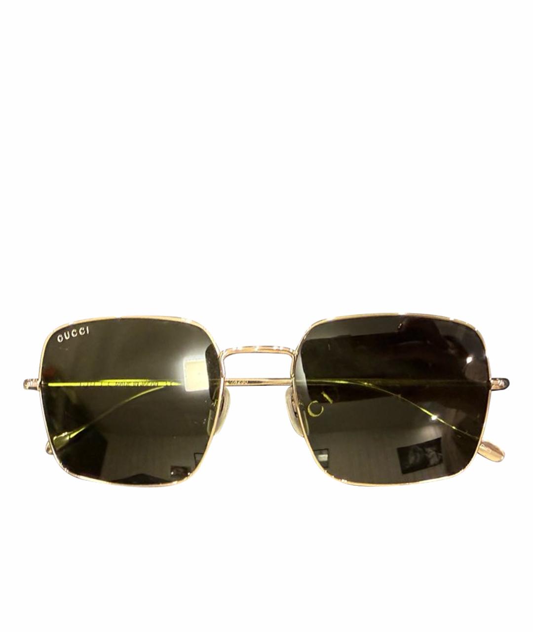 GUCCI Хаки металлические солнцезащитные очки, фото 1
