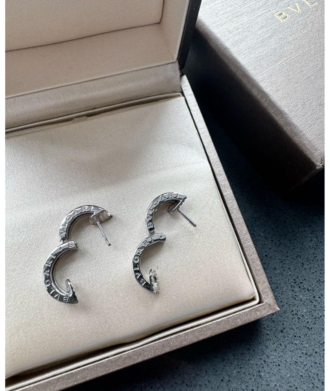 BVLGARI Серебряные серьги из белого золота, фото 4