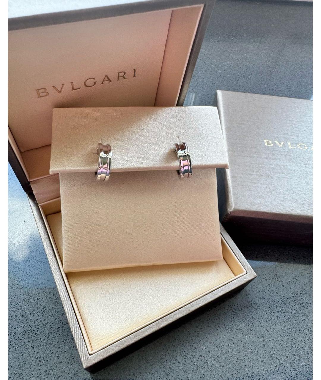 BVLGARI Серебряные серьги из белого золота, фото 2