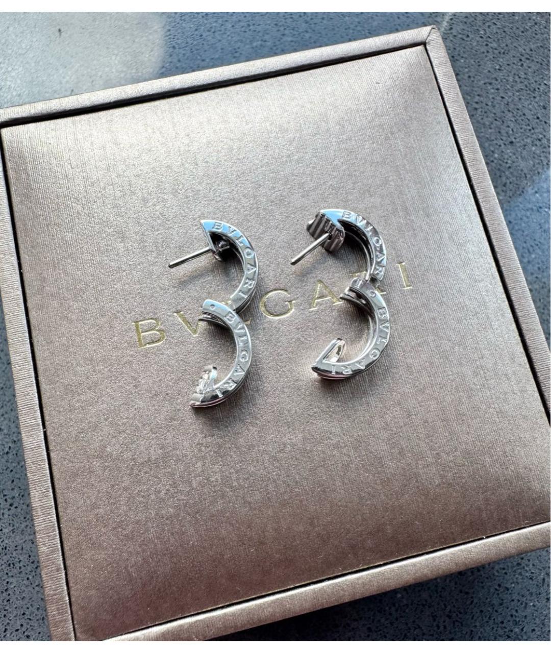 BVLGARI Серебряные серьги из белого золота, фото 6