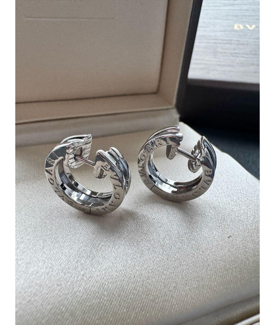 BVLGARI Серебряные серьги из белого золота, фото 3