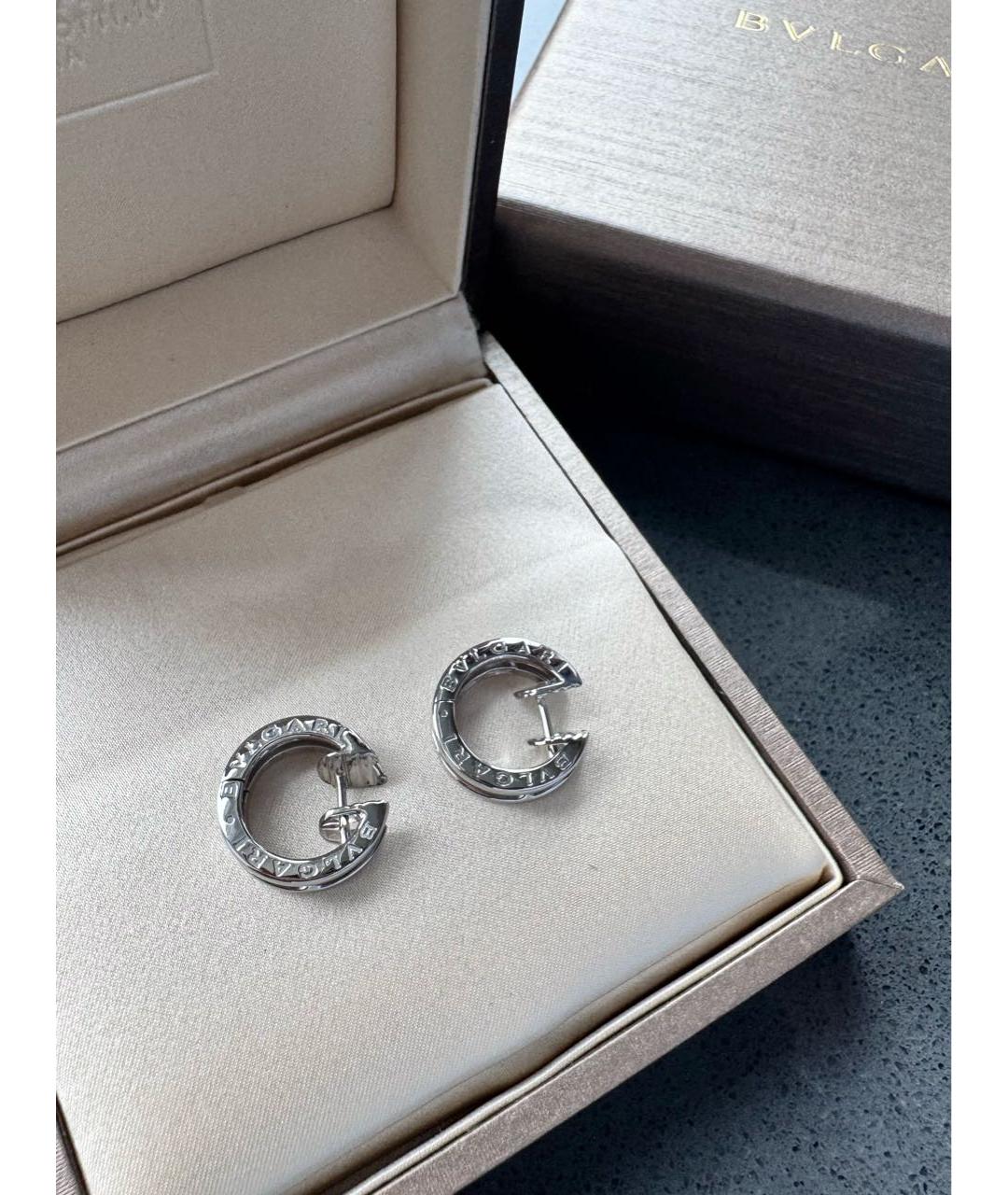 BVLGARI Серебряные серьги из белого золота, фото 6