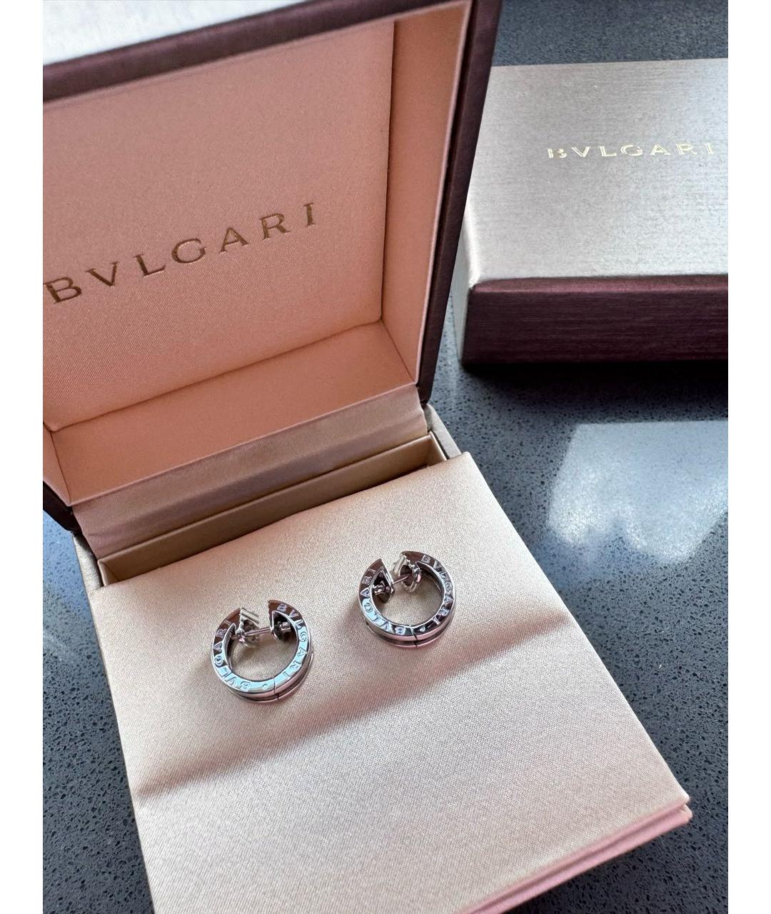 BVLGARI Серебряные серьги из белого золота, фото 8