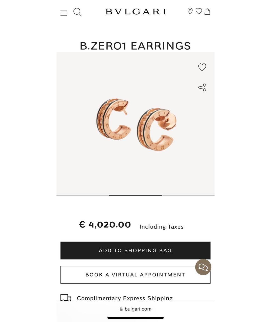 BVLGARI Серебряные серьги из белого золота, фото 7