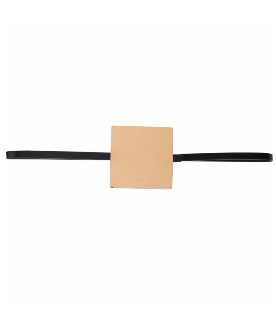 JIL SANDER Черный кожаный ремень, фото 5