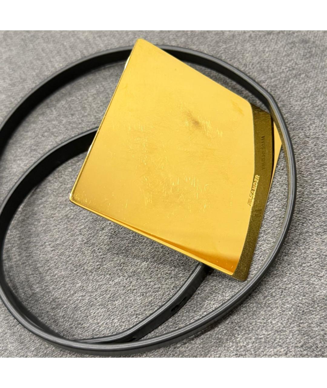 JIL SANDER Черный кожаный ремень, фото 4