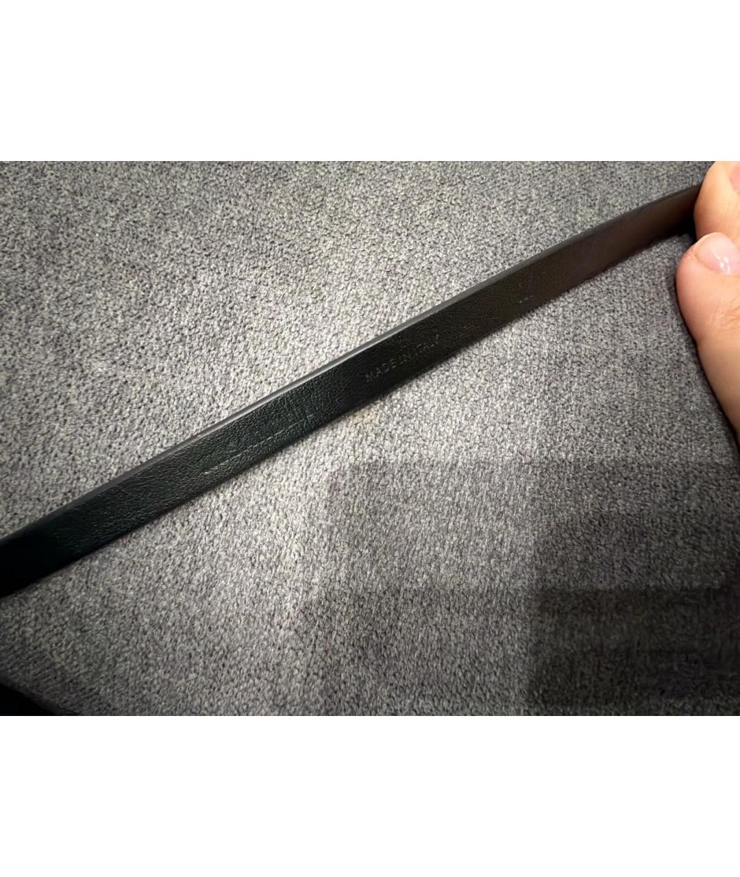 JIL SANDER Черный кожаный ремень, фото 3