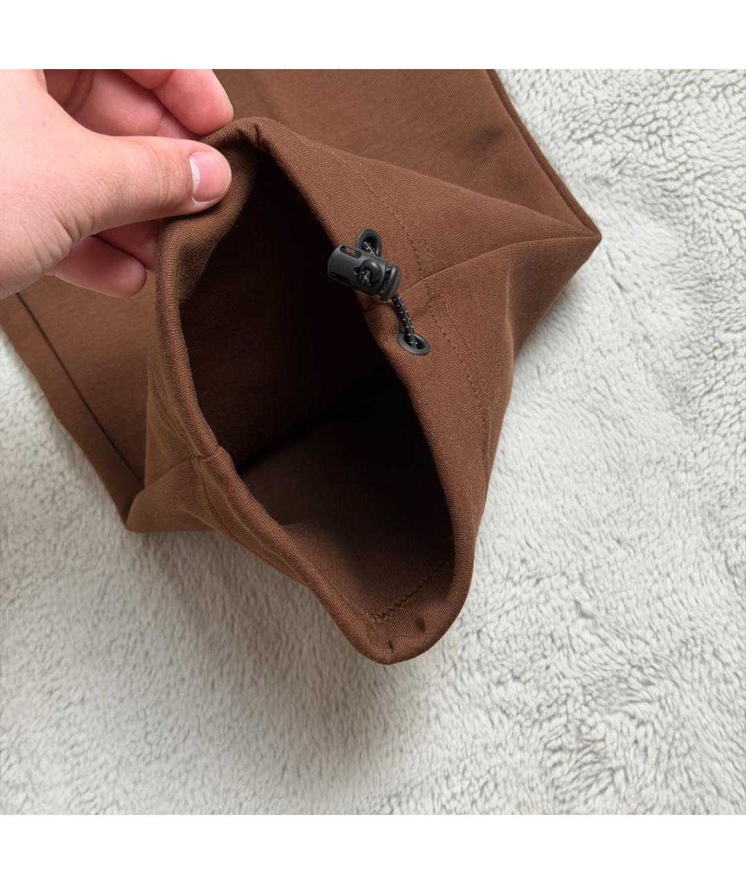 NIKE Коричневые хлопковые повседневные брюки, фото 6