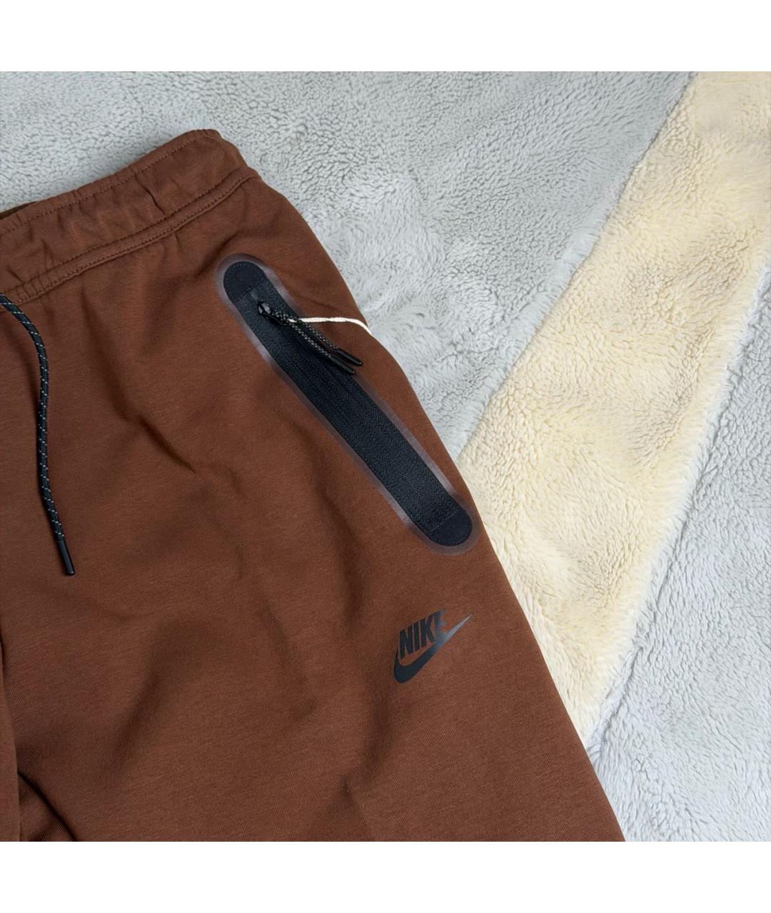 NIKE Коричневые хлопковые повседневные брюки, фото 4