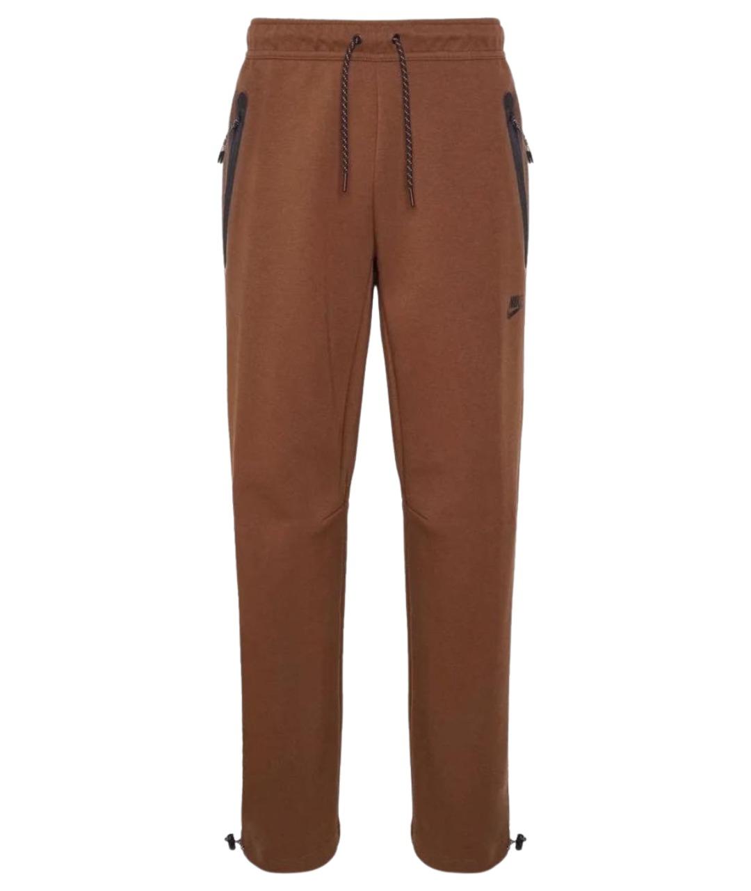 NIKE Коричневые хлопковые повседневные брюки, фото 1
