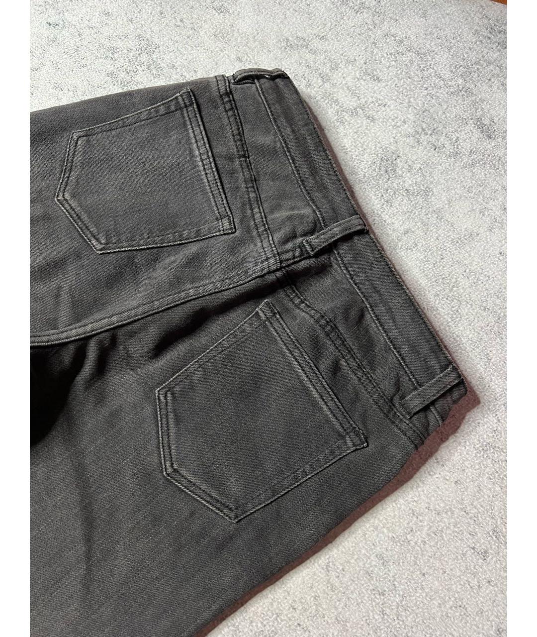 SAINT LAURENT Антрацитовые хлопко-эластановые джинсы слим, фото 5