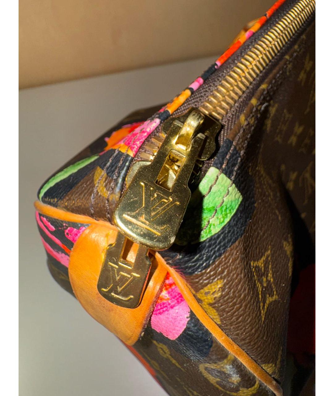 LOUIS VUITTON Коричневая кожаная дорожная/спортивная сумка, фото 6