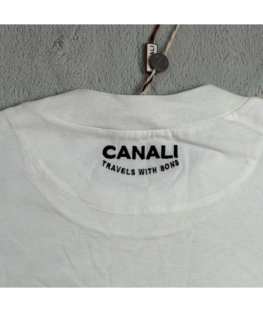 CANALI Белая хлопковая футболка, фото 6