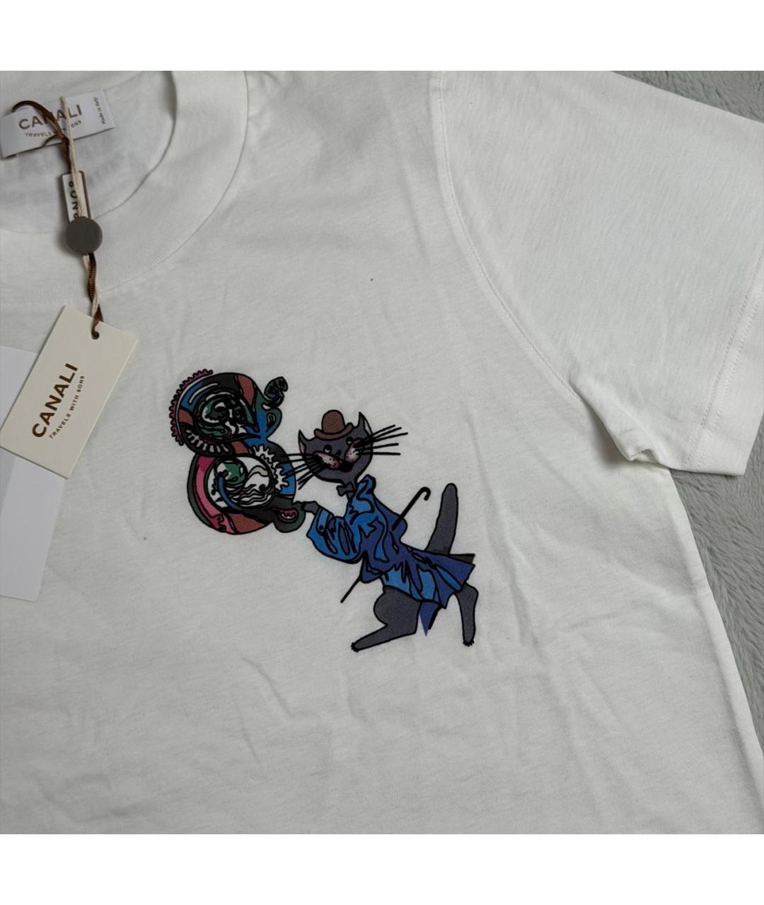 CANALI Белая хлопковая футболка, фото 4