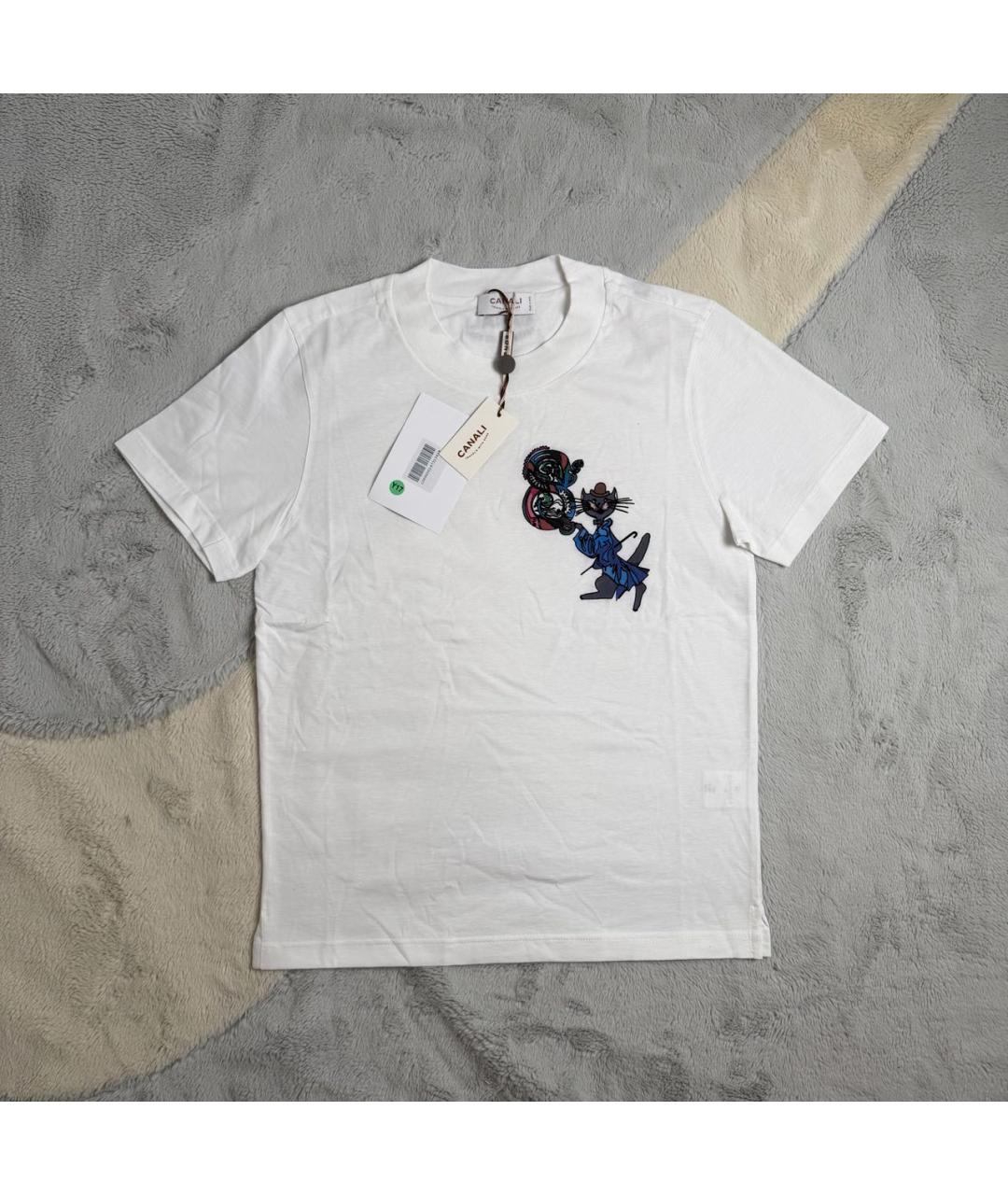 CANALI Белая хлопковая футболка, фото 2