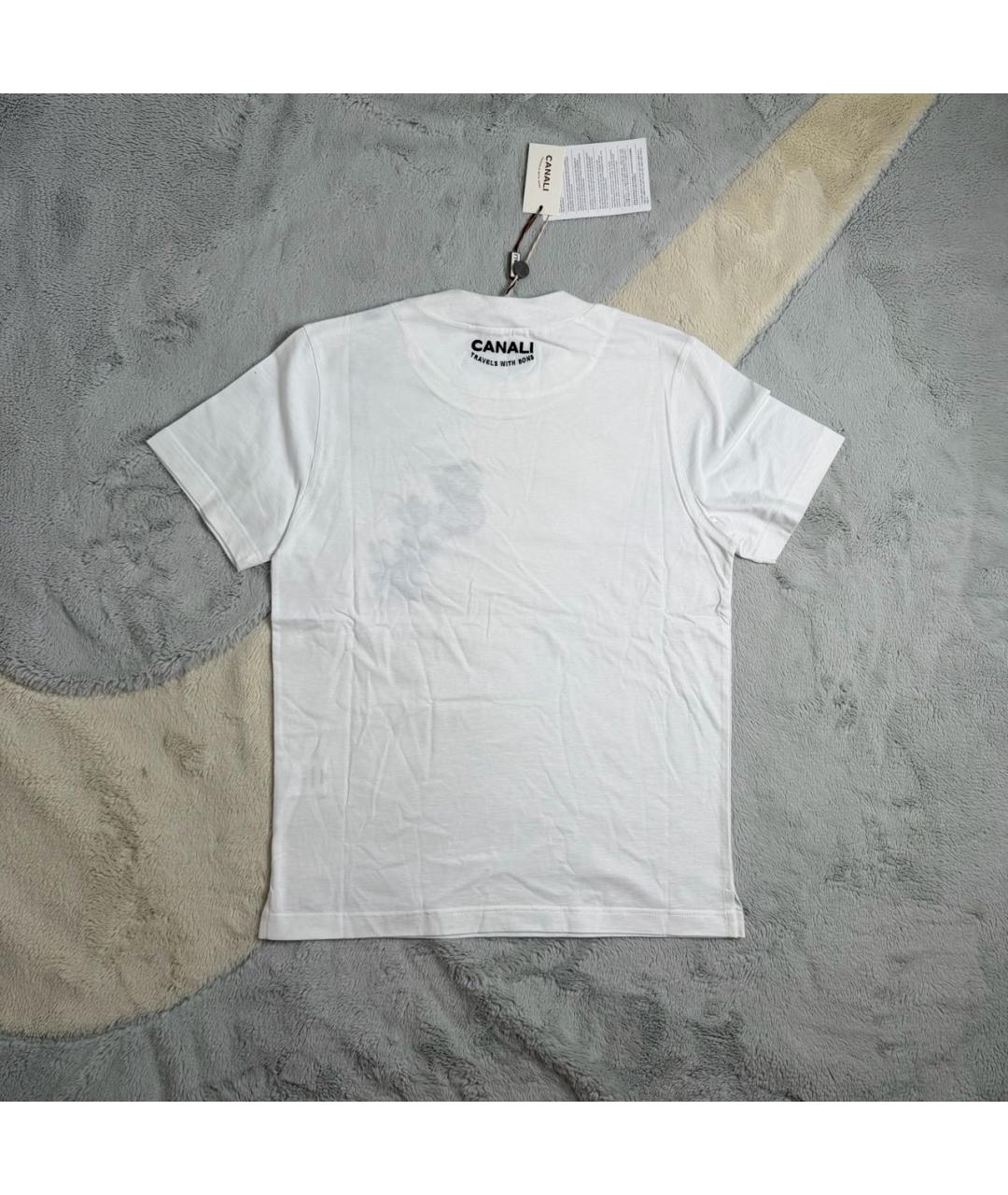 CANALI Белая хлопковая футболка, фото 3
